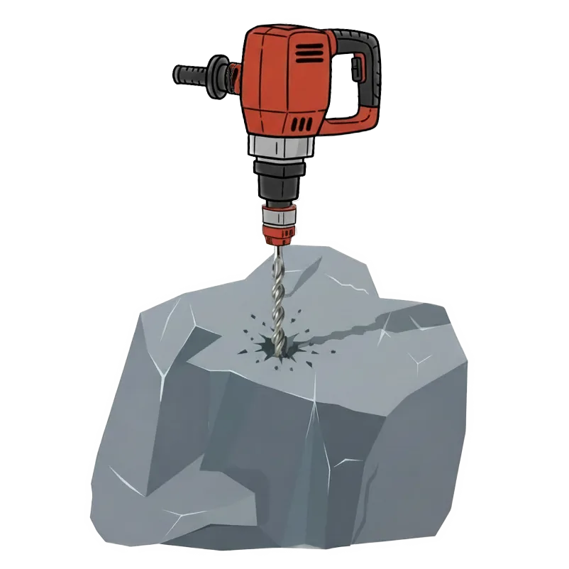 BETONAMIT® – 1. Fure os furos de acordo com as especificações técnicas – tão isentos de pó e secos quanto possível.